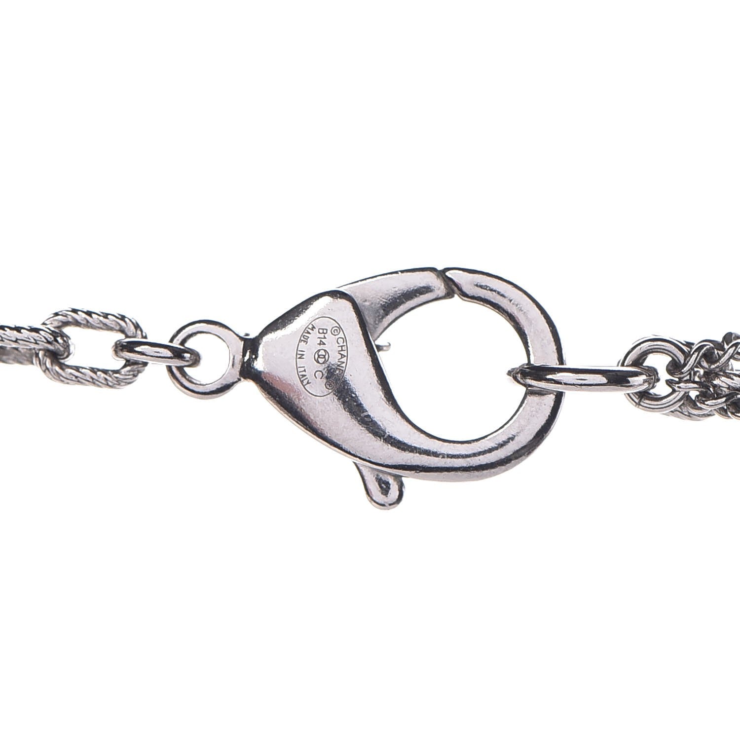 Chanel Pearl Baguette Crystal CC Long Necklace Silver 5 of 6
