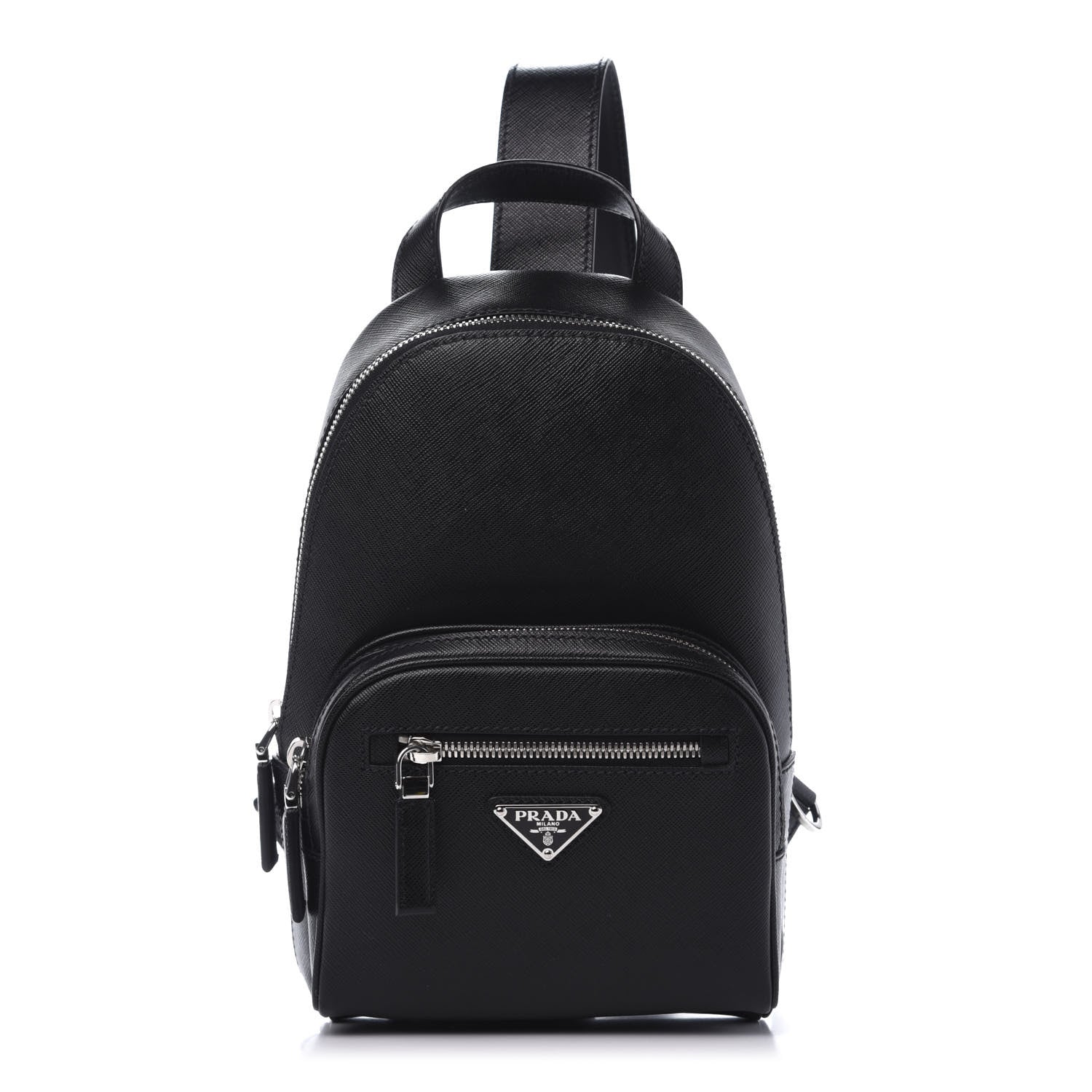 Prada Saffiano Sling Backpack Black 1 of 8