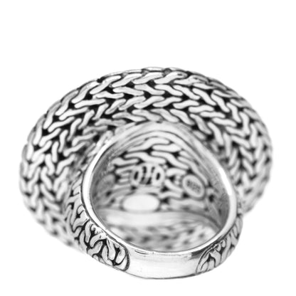John Hardy Sterling Silver 22K Yellow Gold Palu Hammered Dome Ring 55 7.25 4 of 6