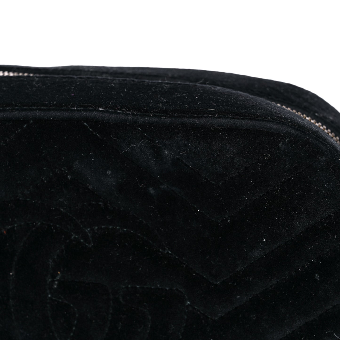 Velvet Matelasse Small GG Marmont Chain Shoulder Bag Black