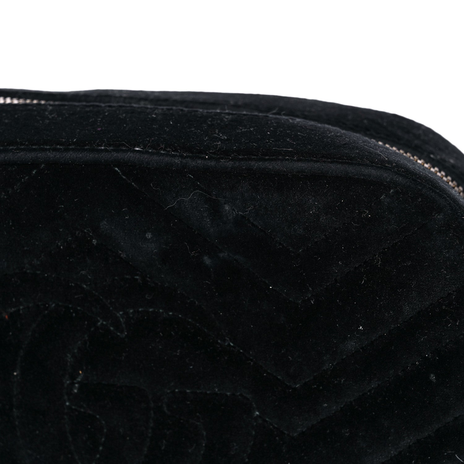 Gucci Velvet Matelasse Small GG Marmont Chain Shoulder Bag Black 20 of 24