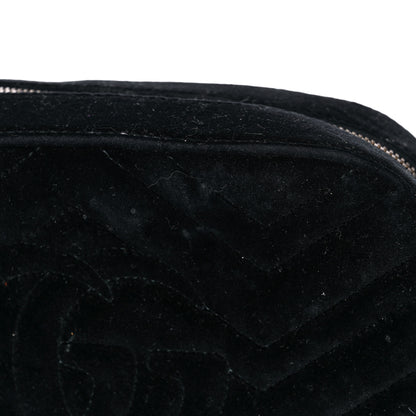 Gucci Velvet Matelasse Small GG Marmont Chain Shoulder Bag Black 20 of 24