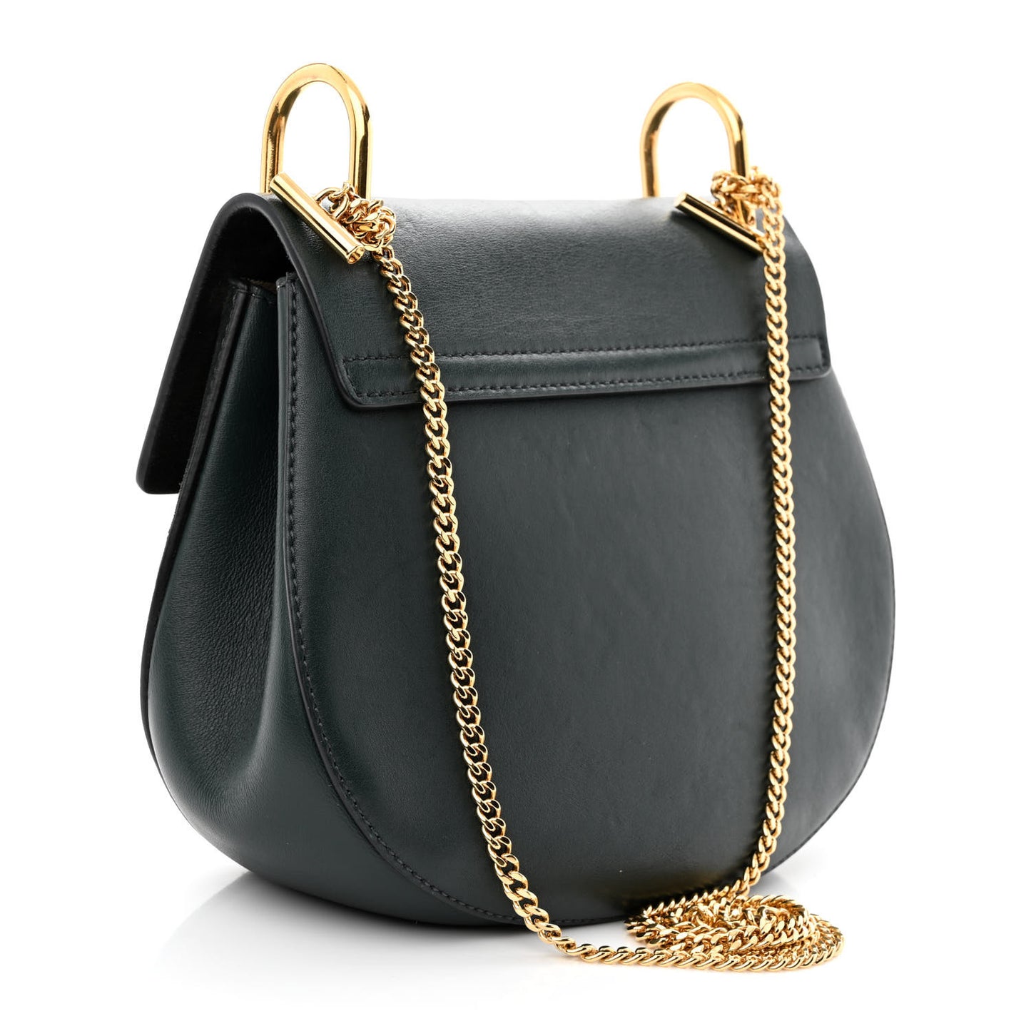 Suede Smooth Calfskin Drew Shoulder Bag Intense Green