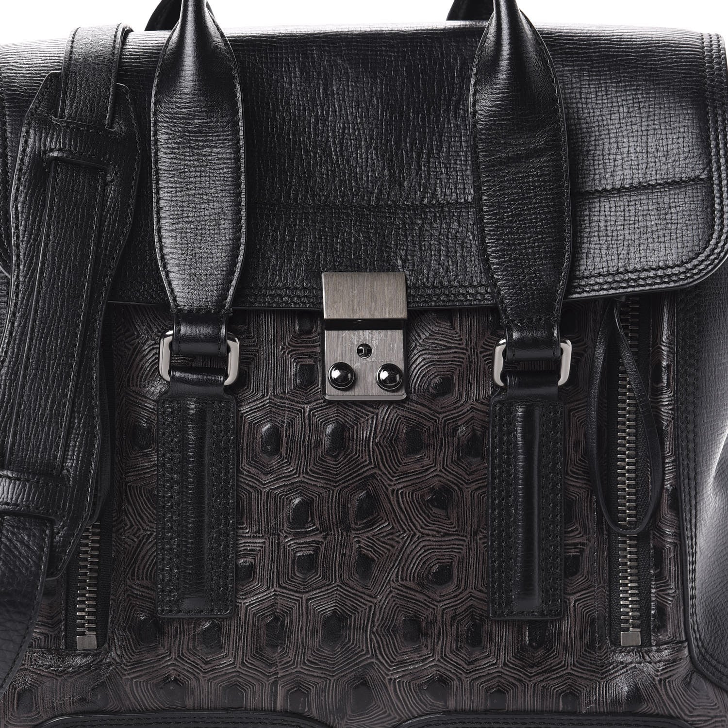 3.1 Phillip Lim 3.1 Turtle Embossed Medium Pashli Satchel Black 7 of 9