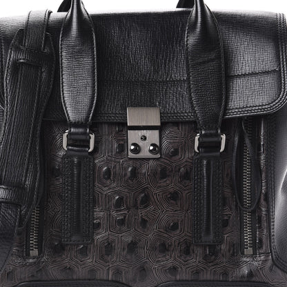 3.1 Phillip Lim 3.1 Turtle Embossed Medium Pashli Satchel Black 7 of 9