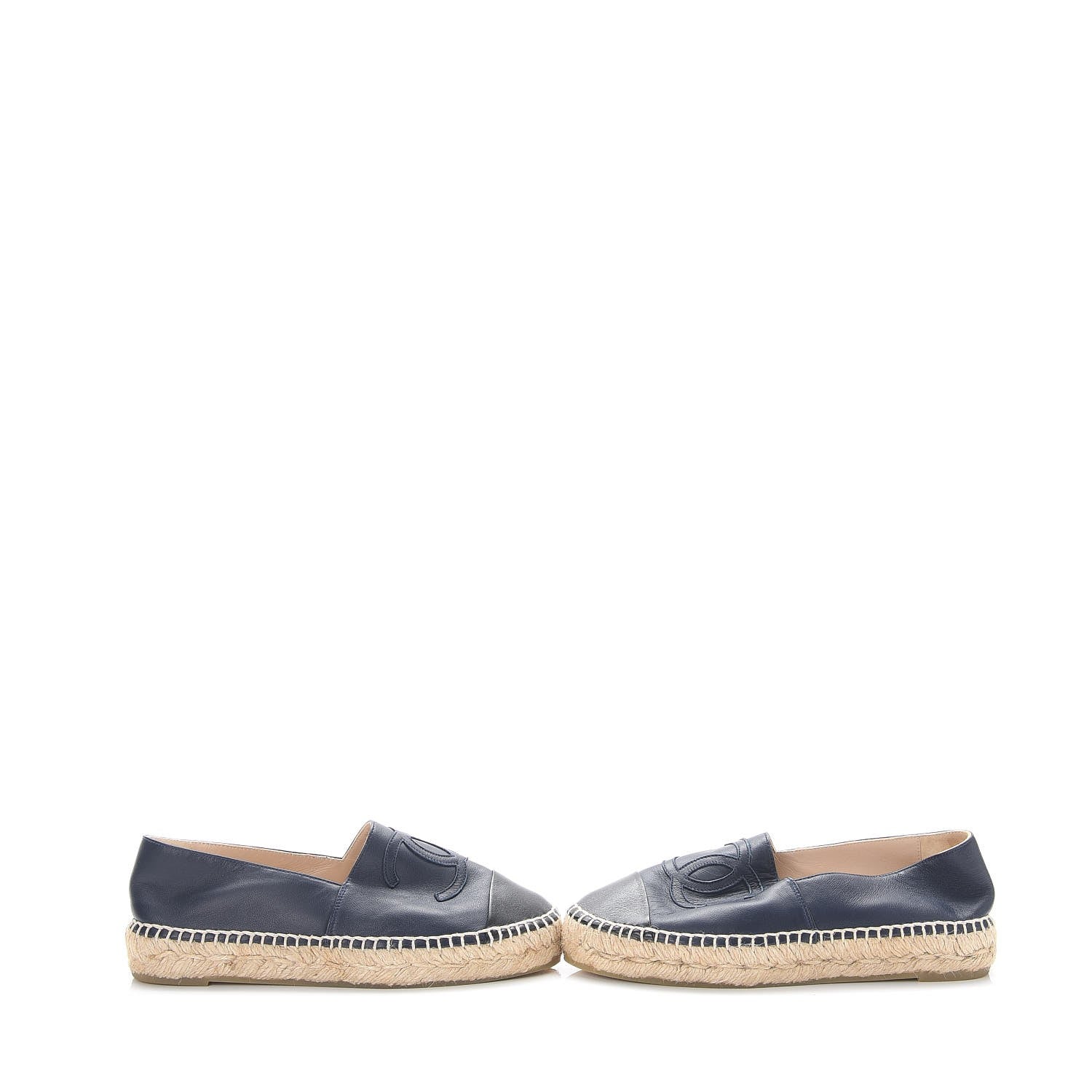 Chanel Lambskin CC Espadrilles 35 Navy Black 5 of 12