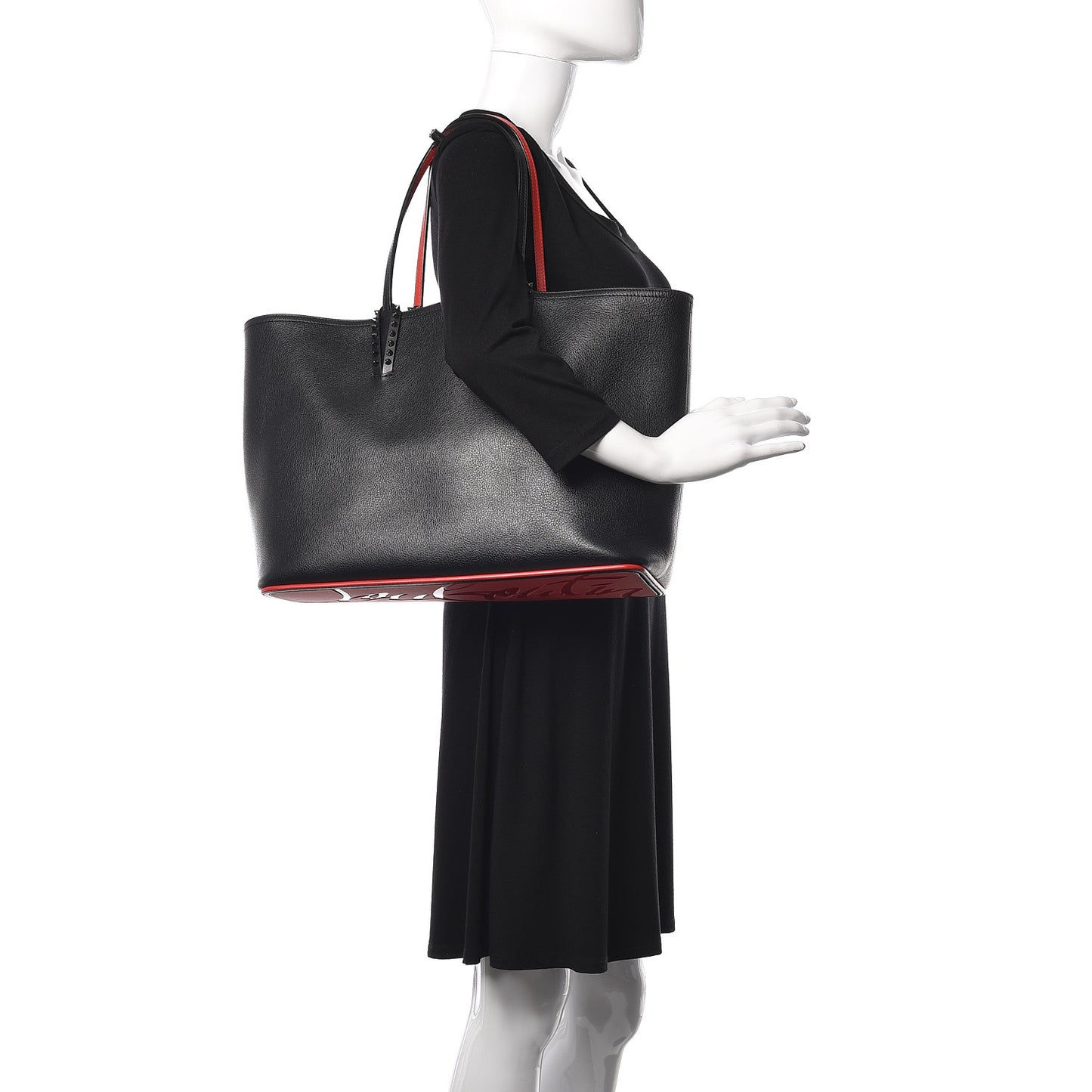 Calfskin Spikes East West Cabata Tote Black