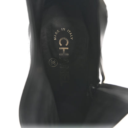 Chanel Calfskin CC Cap Toe Booties 39 Black 7 of 9