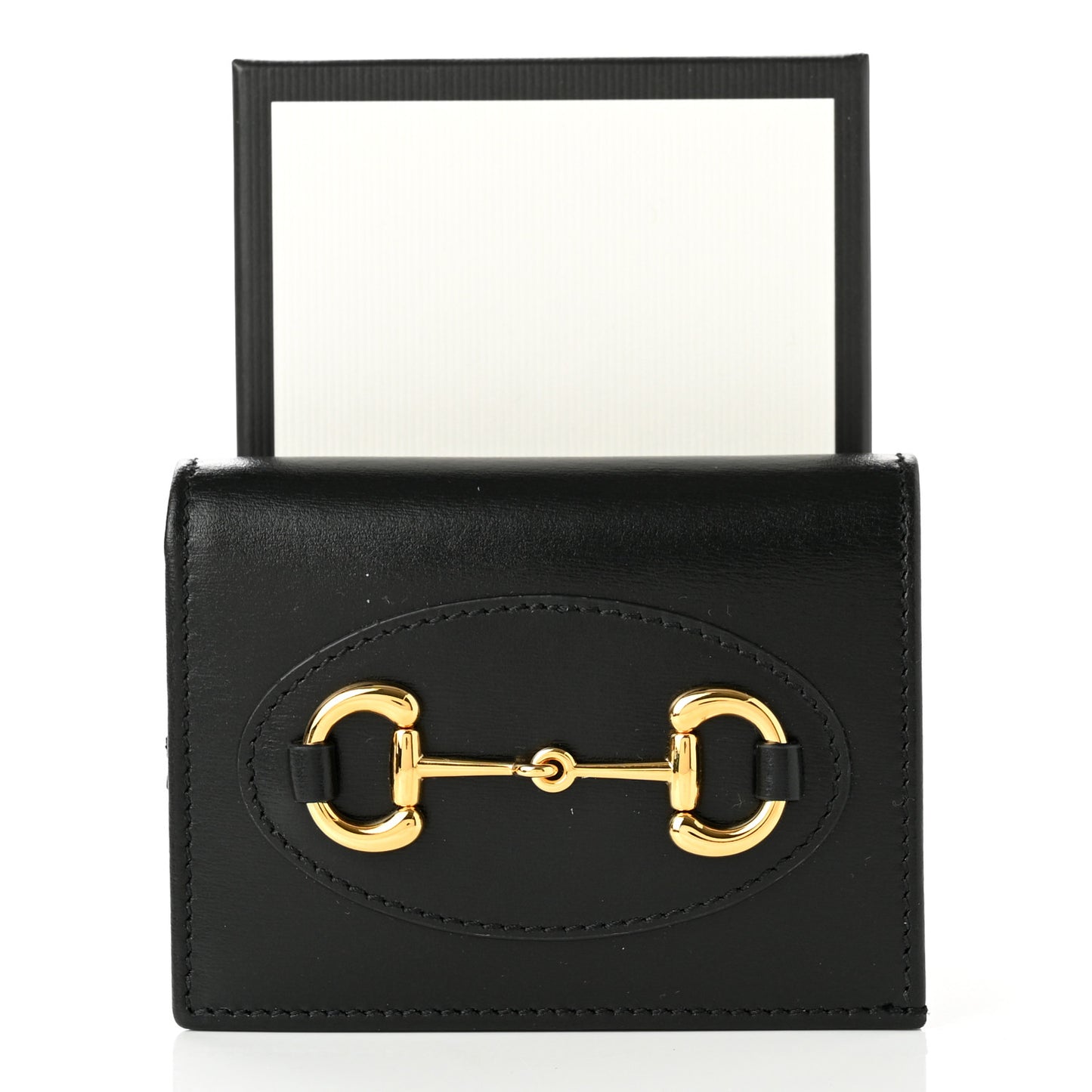 Boarded Plutone Calfskin Horsebit 1955 Card Case Wallet Black