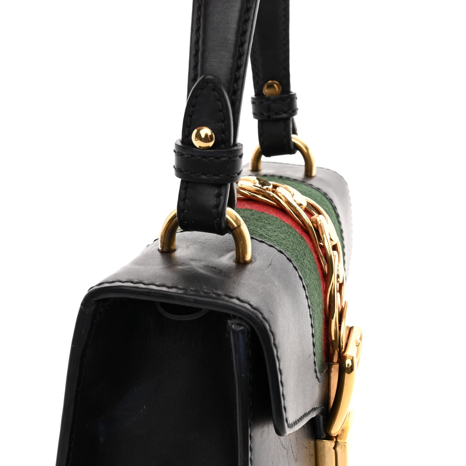 Gucci Calfskin Mini Sylvie Top Handle Bag Black 11 of 13