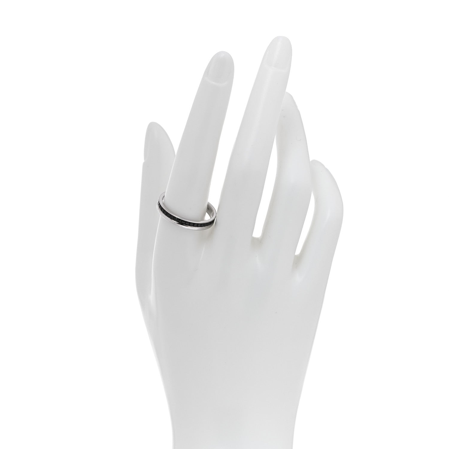 Boucheron 18K White Gold PVD Quatre Black Edition Wedding Band Ring 63 10.25 2 of 7