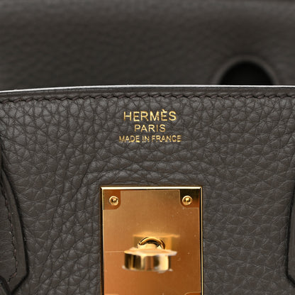 Hermes Taurillon Clemence Birkin 30 Etain 6 of 12