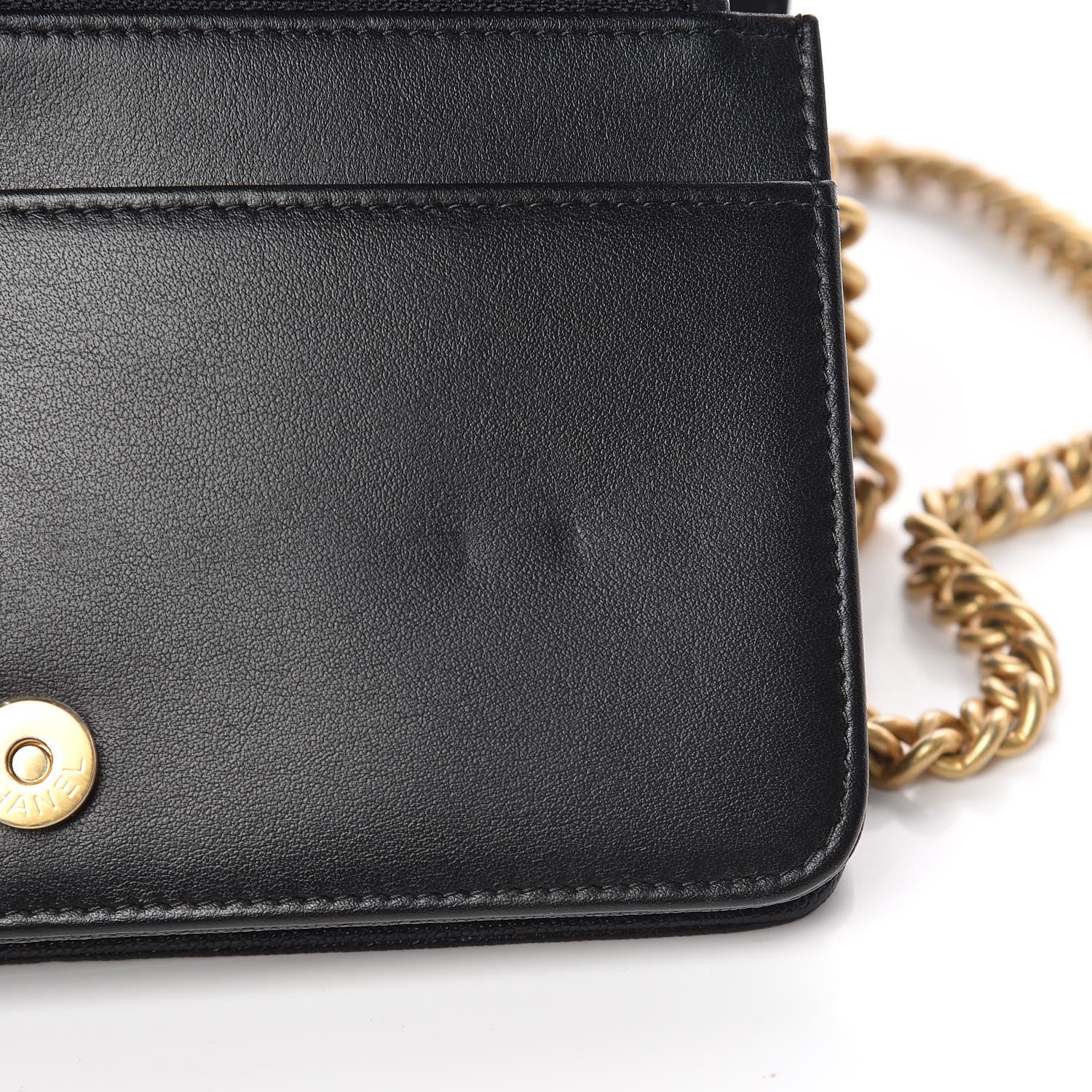 Chanel Caviar Quilted Boy Wallet On Chain WOC Black 11 of 12