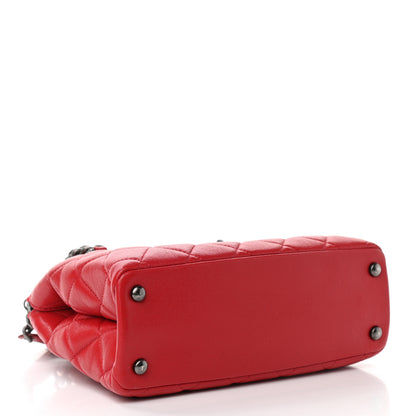 Chanel Shiny Sheepskin Quilted Small Shopping Tote Red 4 of 10