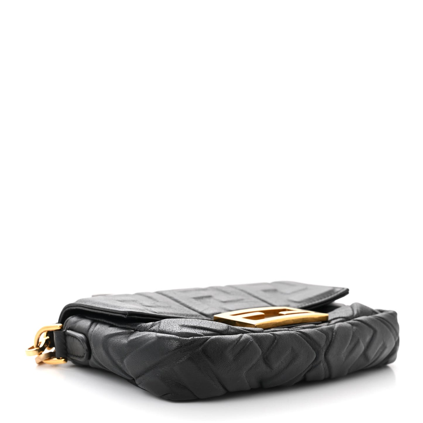Nappa FF 1974 Embossed Mini Baguette Black
