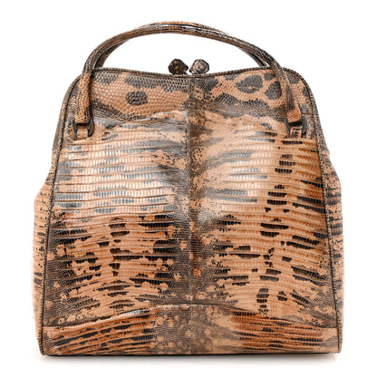 Prada Lizard Kiss Lock Frame Bag Salmone 1 of 9
