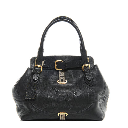 Fendi Calfskin Romano Selleria Borghese Tote Black 1 of 8