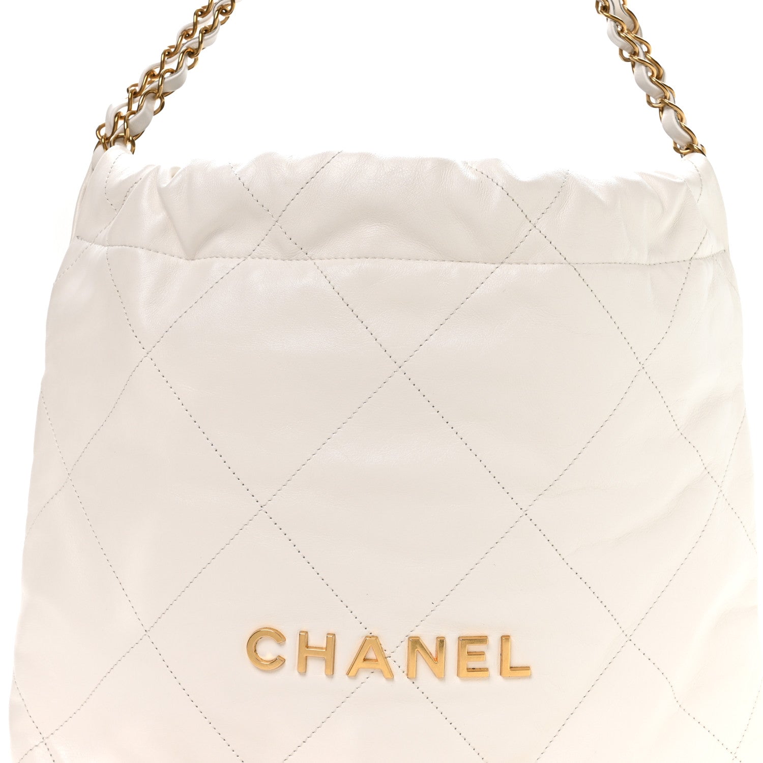 Chanel Shiny Calfskin Quilted Small Chanel 22 White 9 of 11