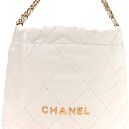 Chanel Shiny Calfskin Quilted Small Chanel 22 White 9 of 11
