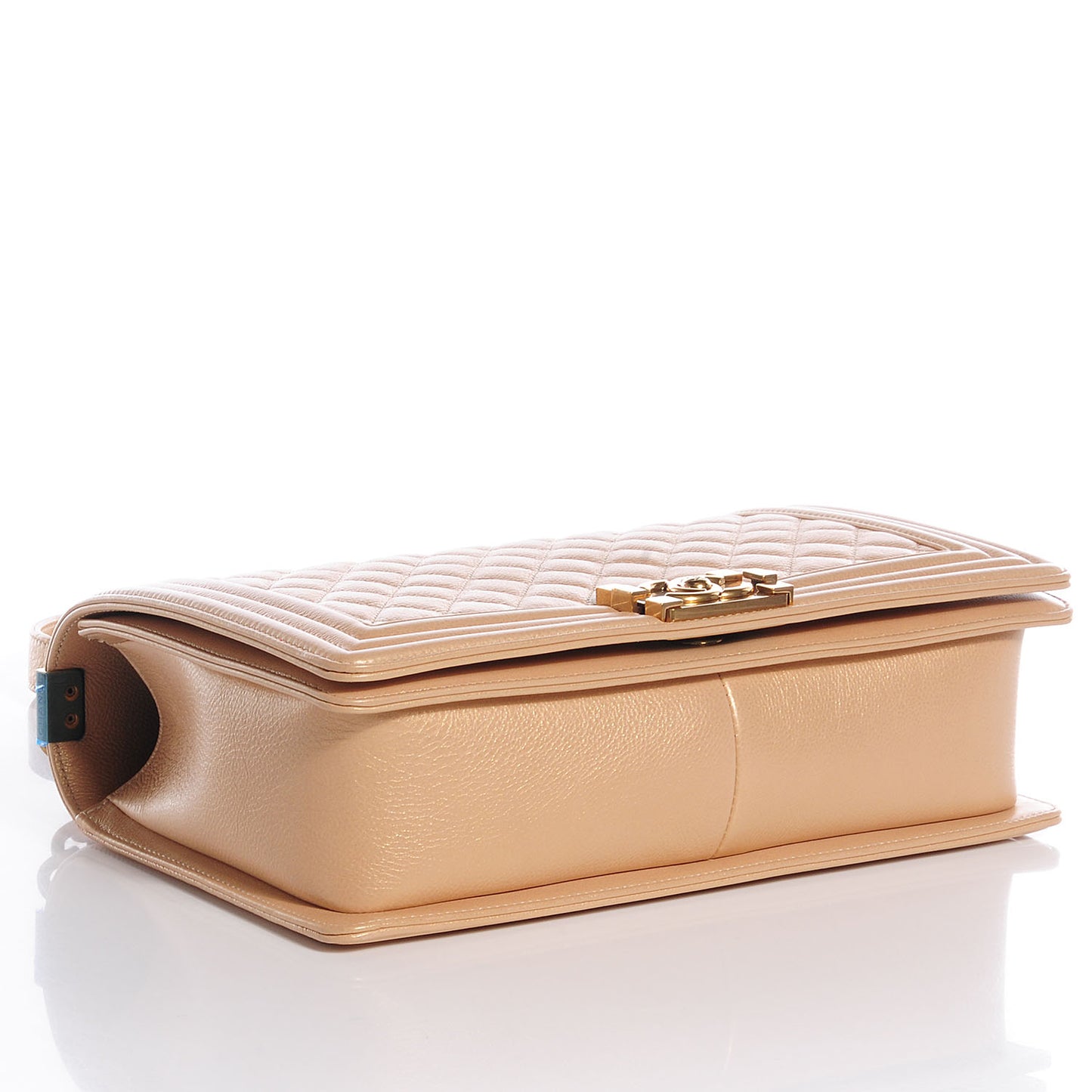 Pearl Calfskin New Medium Boy Flap Gold