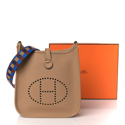 Hermes Taurillon Clemence Maxi Quadrille Evelyne TPM Chai Bleu Rouge H Bleu Saphir 9 of 9