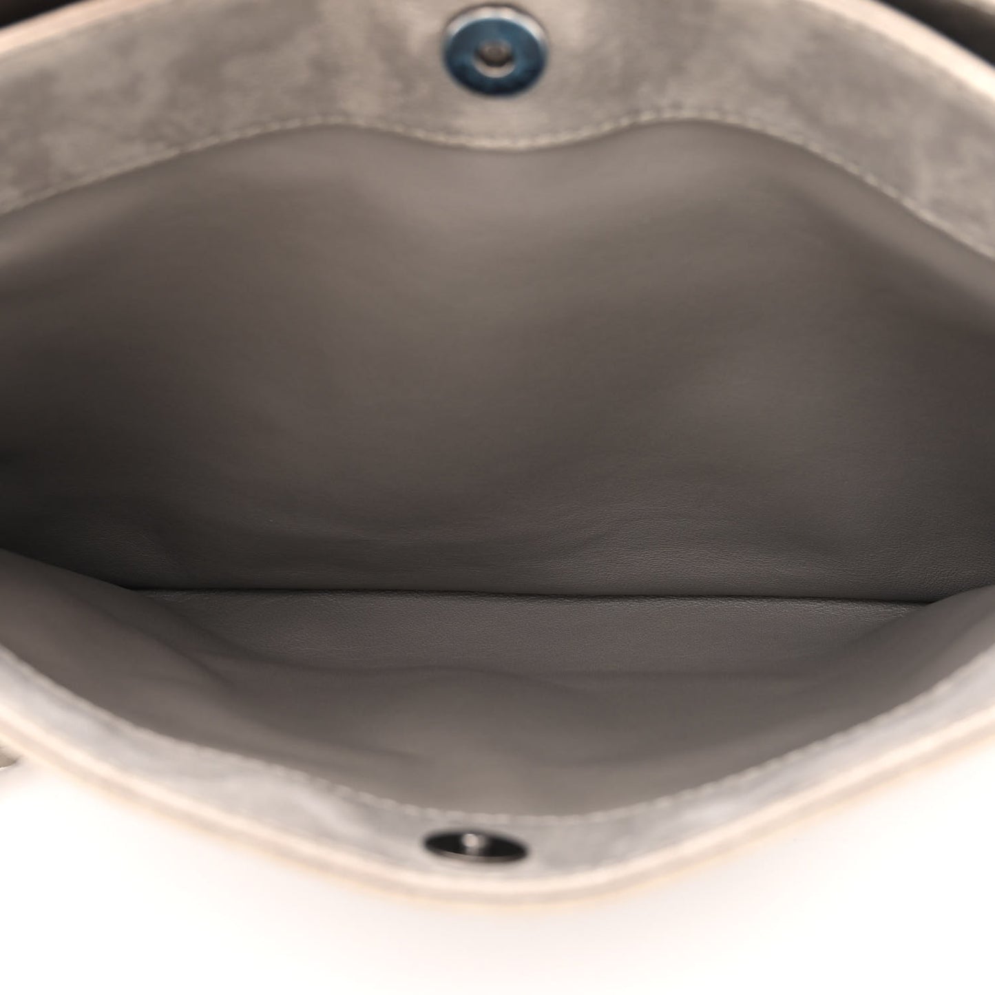 Iridescent Calfskin CC East West Shopping Tote Light Grey