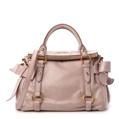 Miu Miu Vitello Lux Mini Bow Bag Mughetto 1 of 11