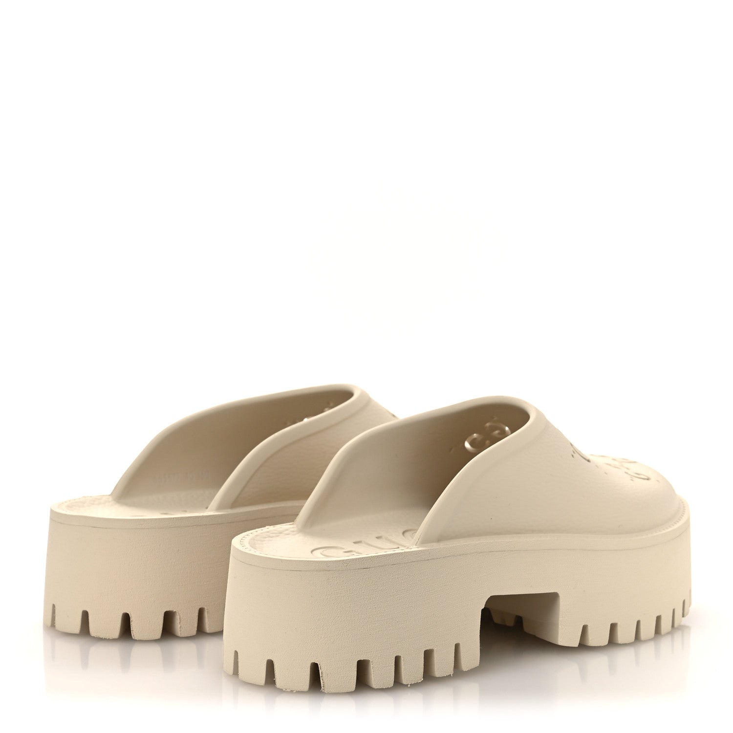 Gucci Rubber Monogram GG Go Through Platform Slide Clogs 40 Mystic White 5 of 11