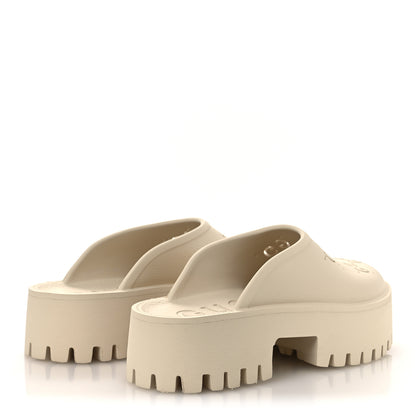 Gucci Rubber Monogram GG Go Through Platform Slide Clogs 40 Mystic White 5 of 11