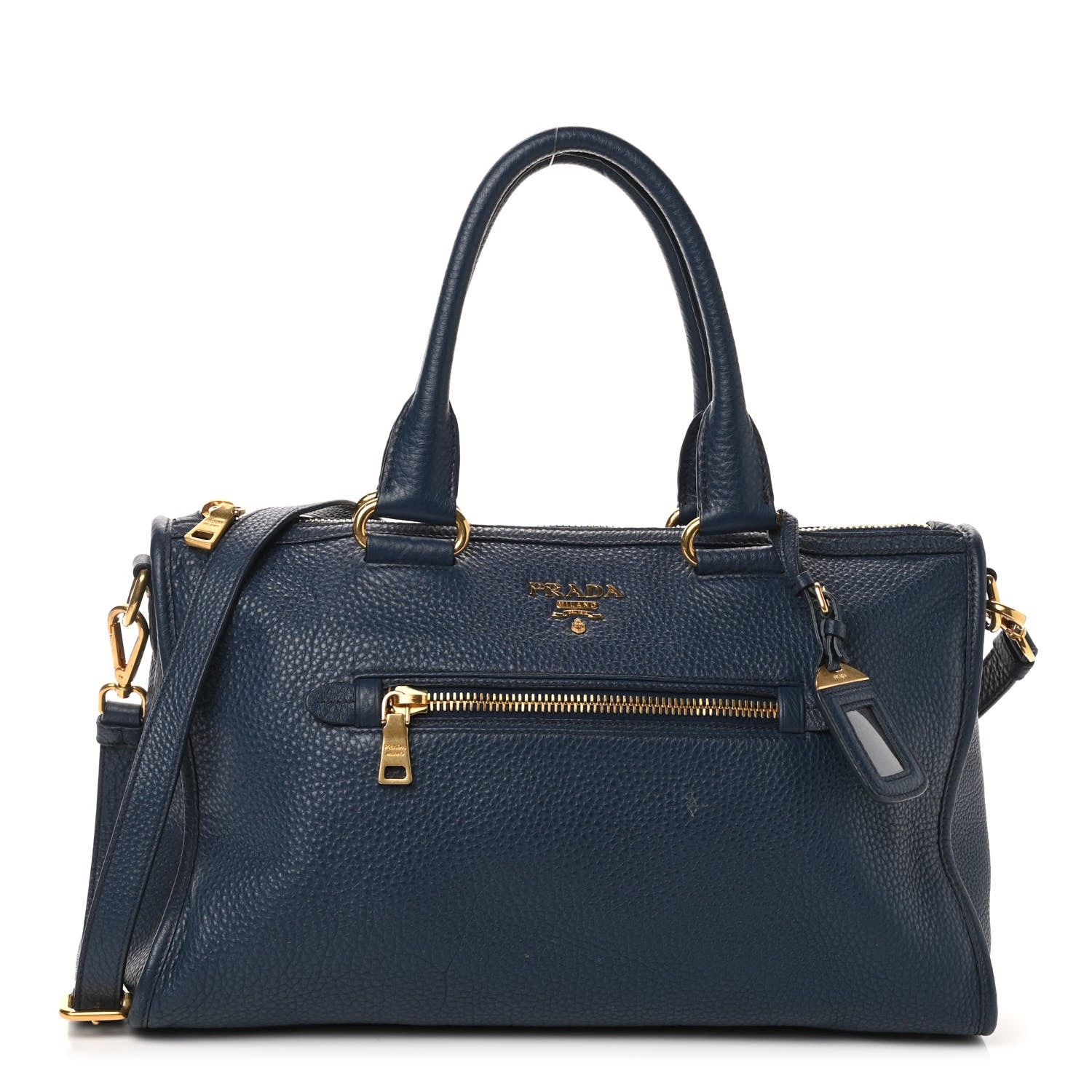 Prada Vitello Daino Shopping Satchel Baltico 1 of 10