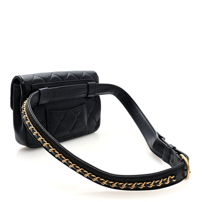 Chanel Calfskin Quilted Flap Waist Bag Black 3 of 10