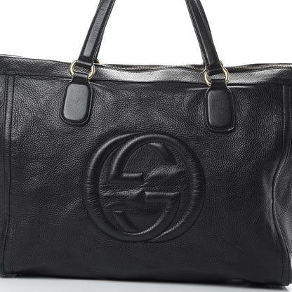 Gucci Pebbled Calfskin Large Soho Top Handle Bag Black 8 of 20