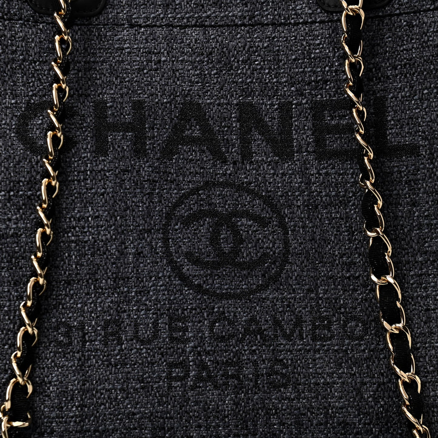 Lurex Boucle Medium Deauville Tote Black