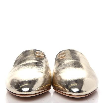 Chanel Metallic Sheepskin Mules 36 Gold 2 of 11