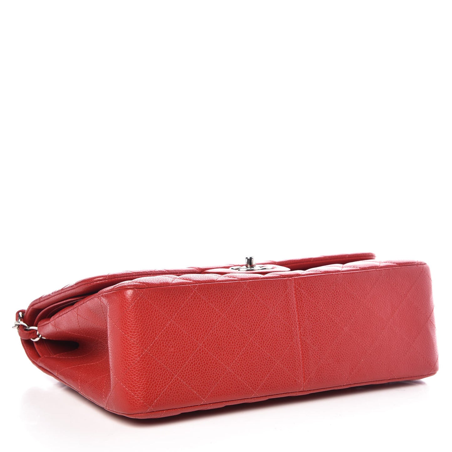 Caviar Quilted Jumbo Double Flap Red