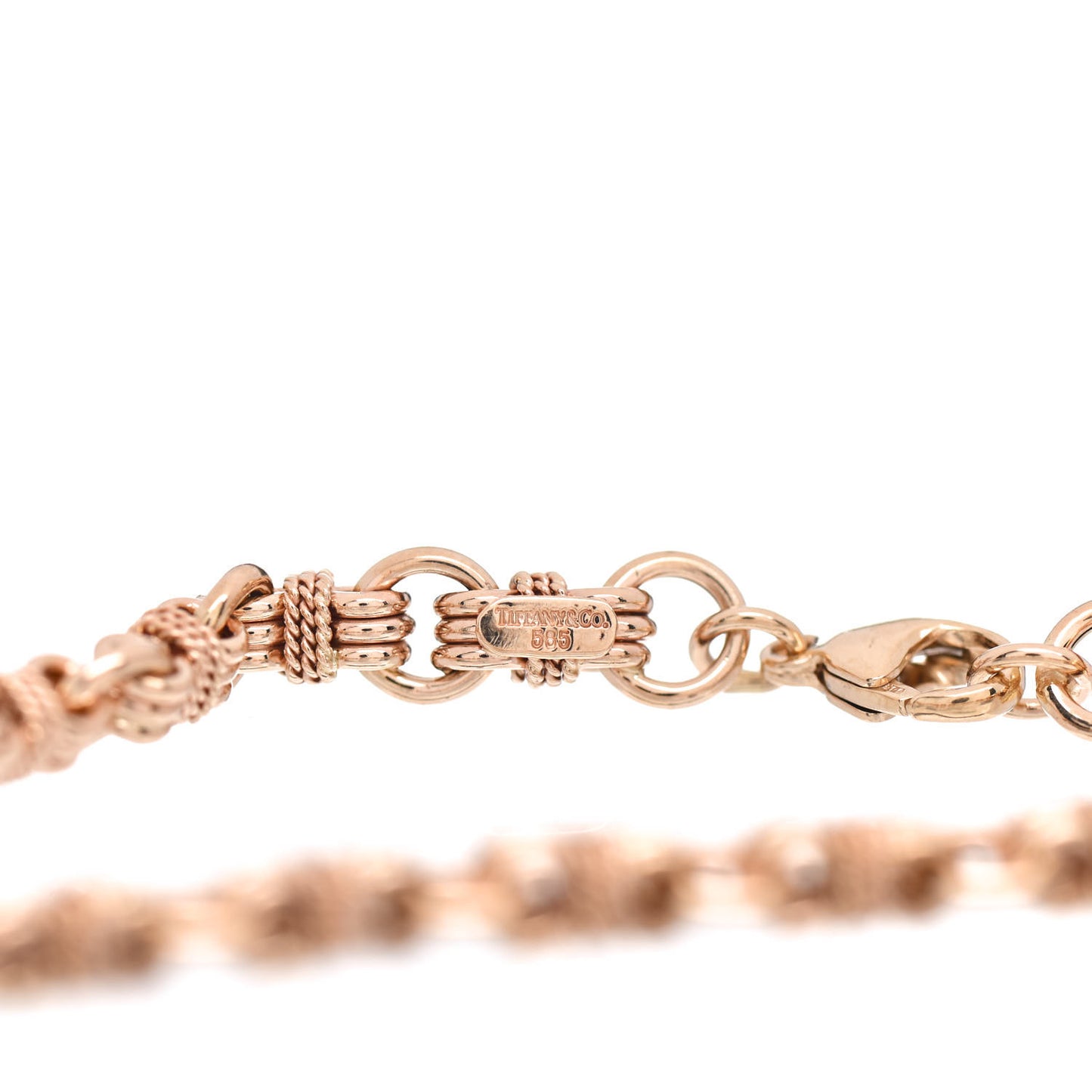 14K Rose Gold Round Link Bracelet