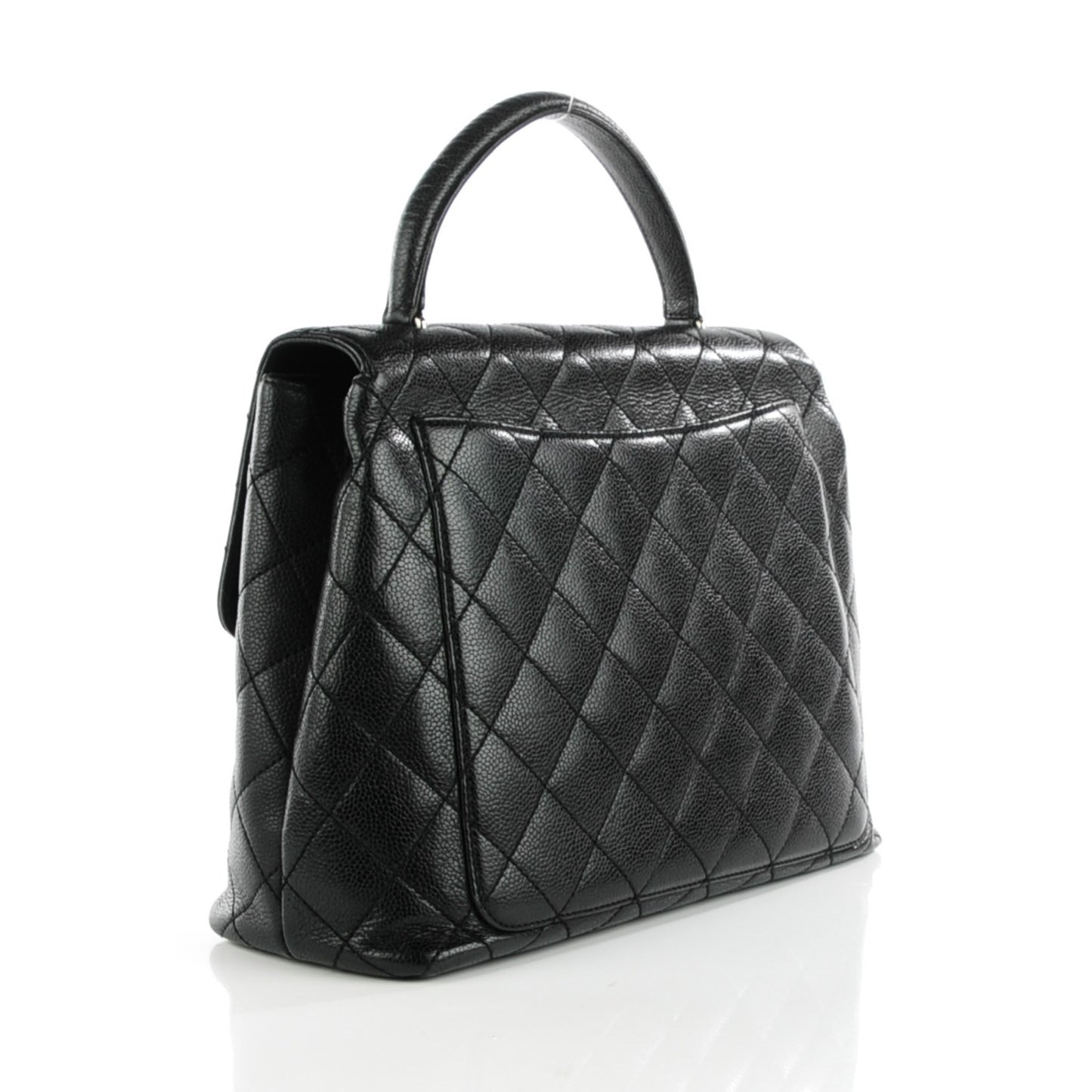 Caviar Quilted Jumbo Kelly Flap Black