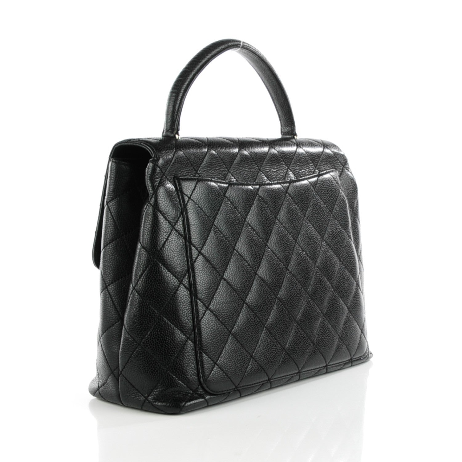 Chanel Caviar Quilted Jumbo Kelly Flap Black 3 of 9