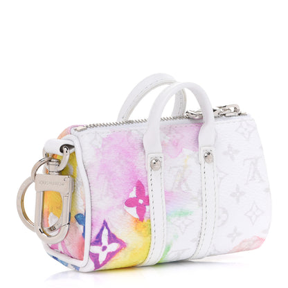 Louis Vuitton Monogram Watercolor Mini Keepall Bag Charm Key Holder Multicolor 4 of 7