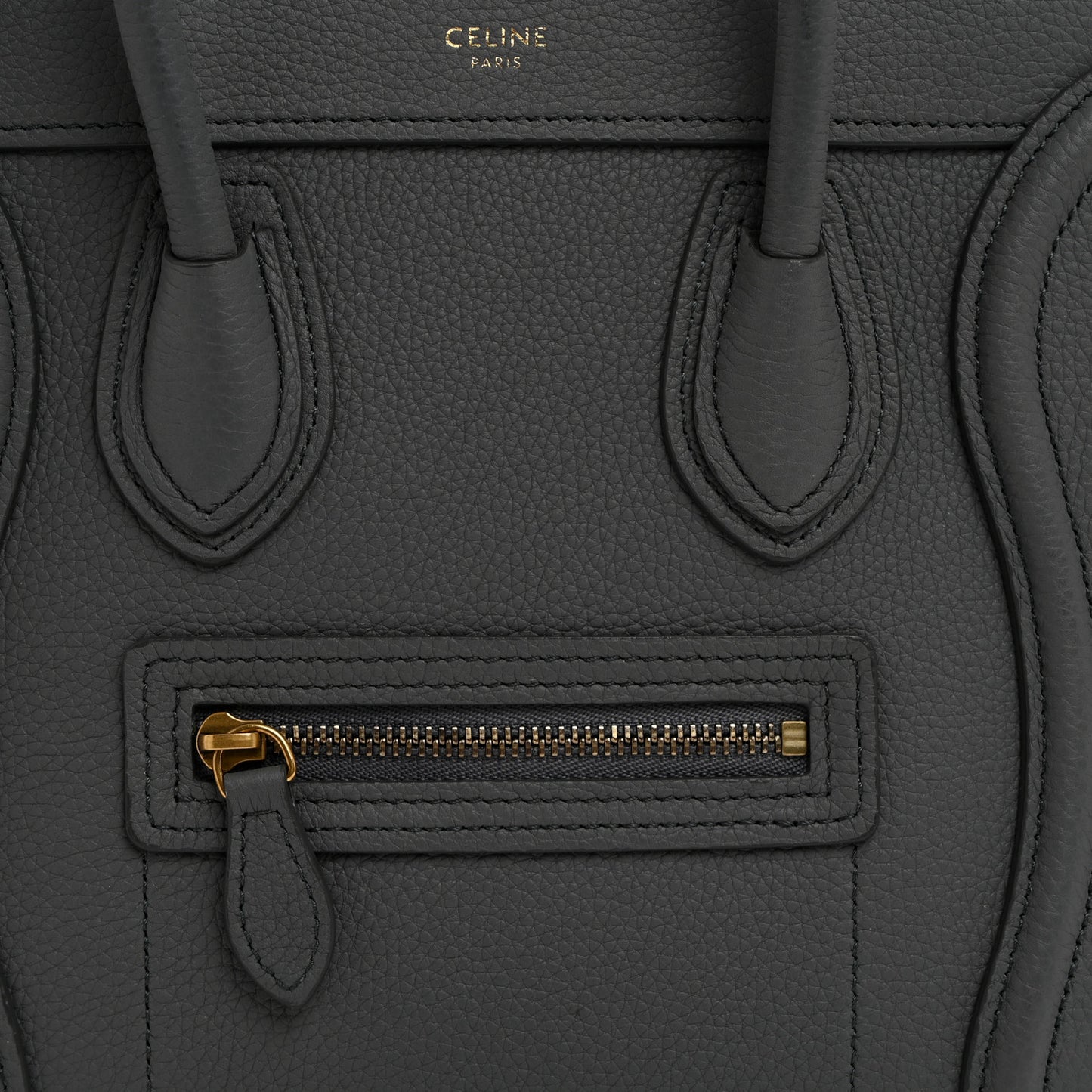 Drummed Calfskin Nano Luggage Kohl