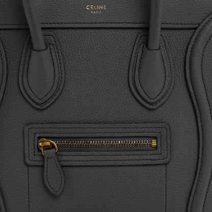 Celine Drummed Calfskin Nano Luggage Kohl 9 of 11