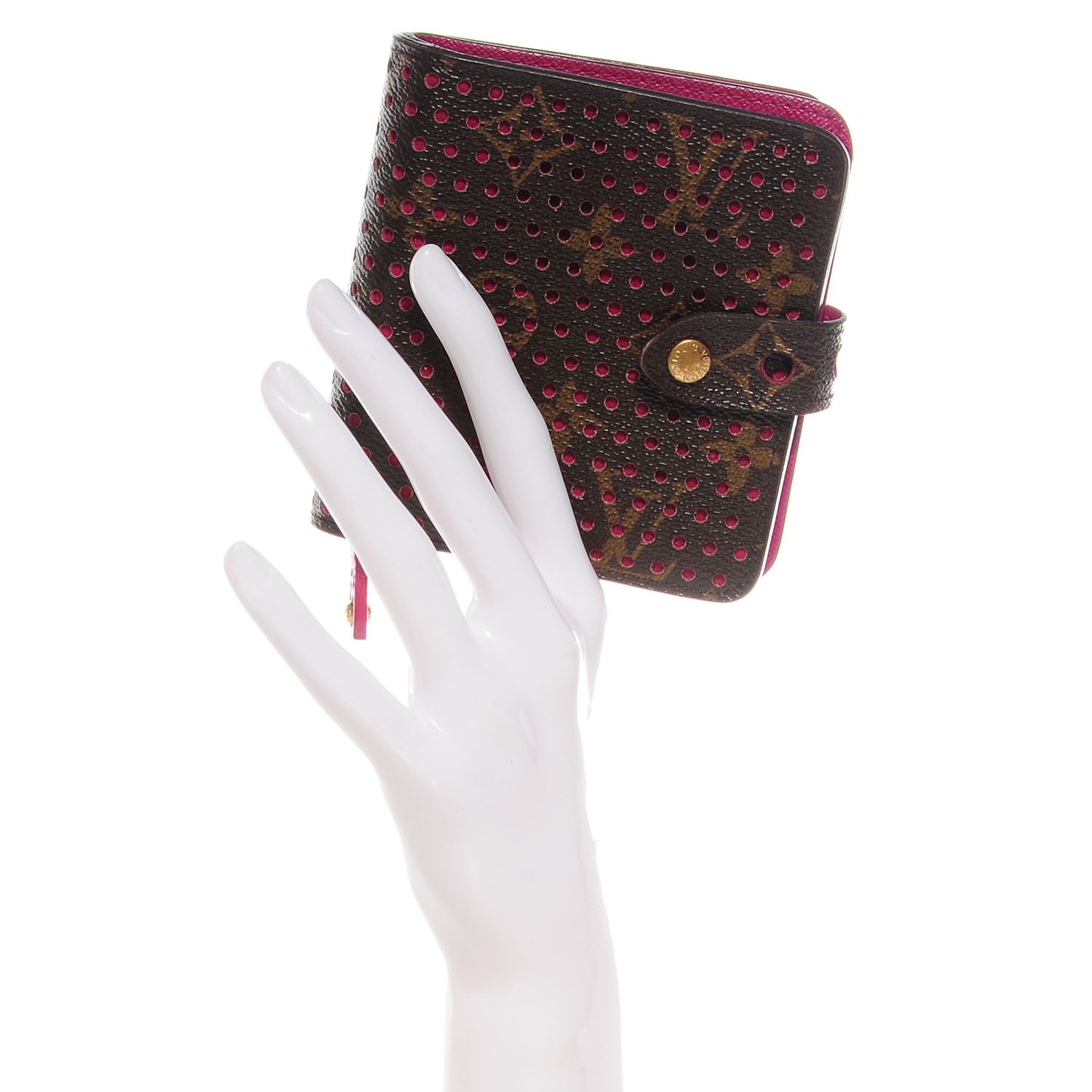 Louis Vuitton Monogram Perforated Compact Zipped Wallet Fuchsia 2 of 8