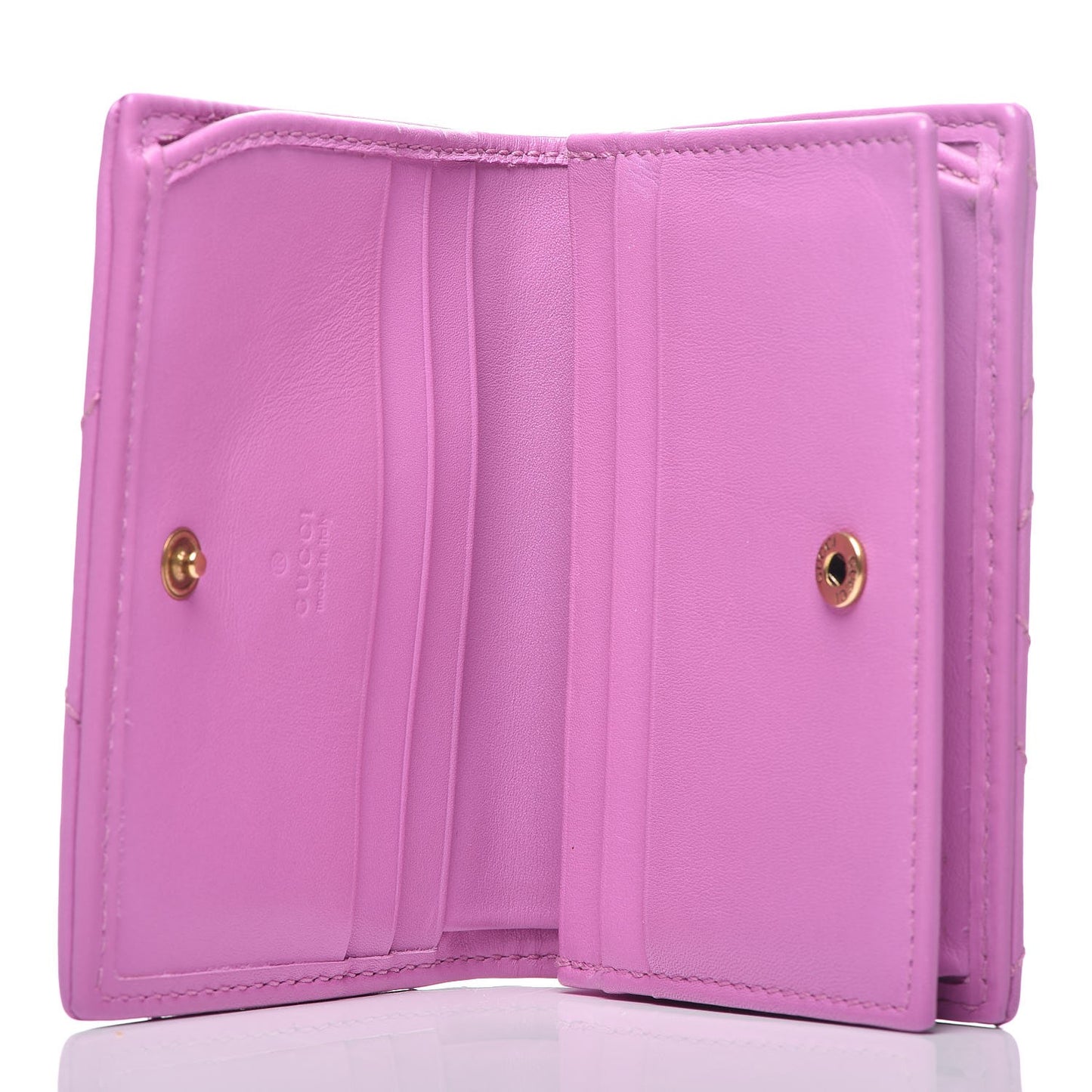 Calfskin Matelasse GG Marmont Card Case Candy Mousse