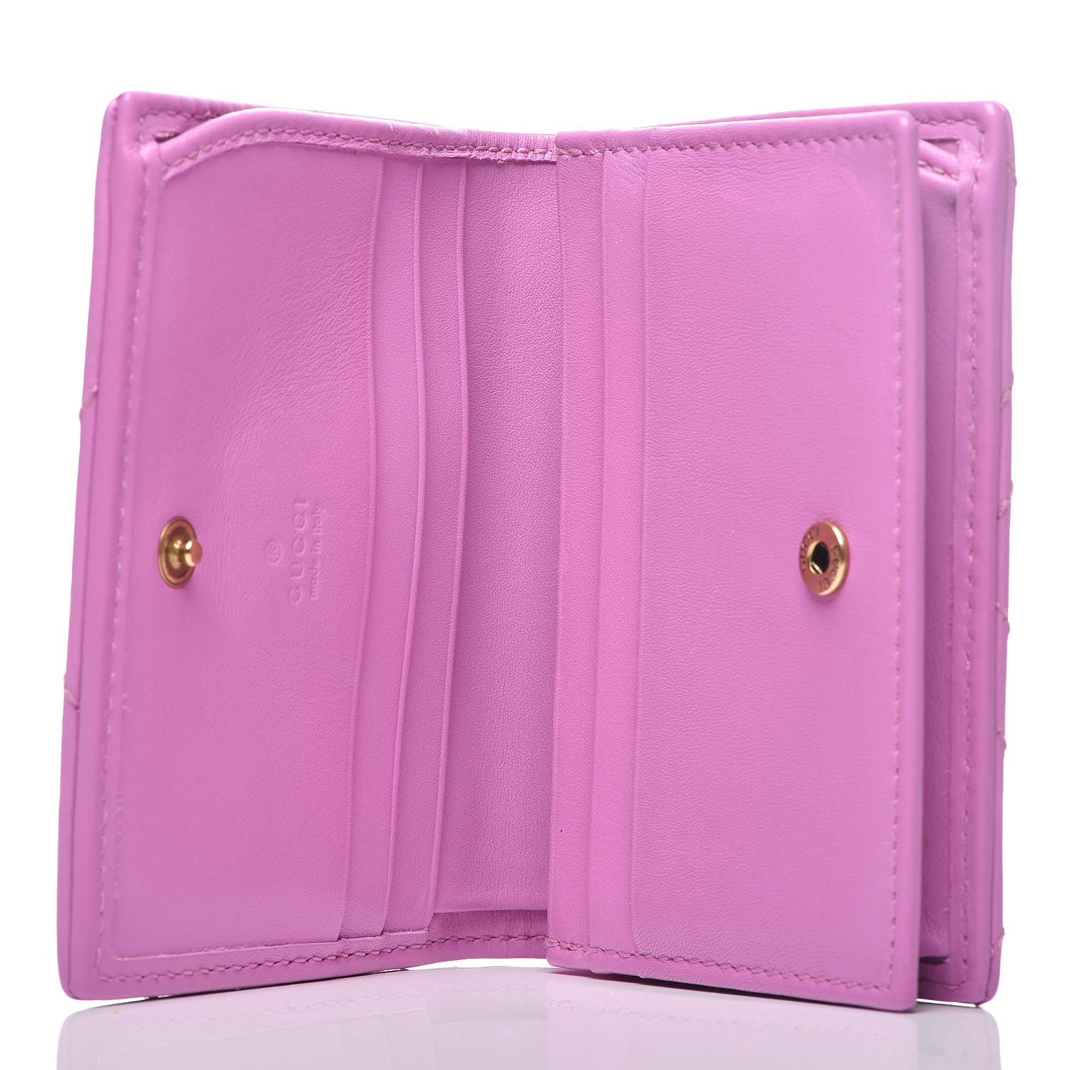 Gucci Calfskin Matelasse GG Marmont Card Case Candy Mousse 5 of 8