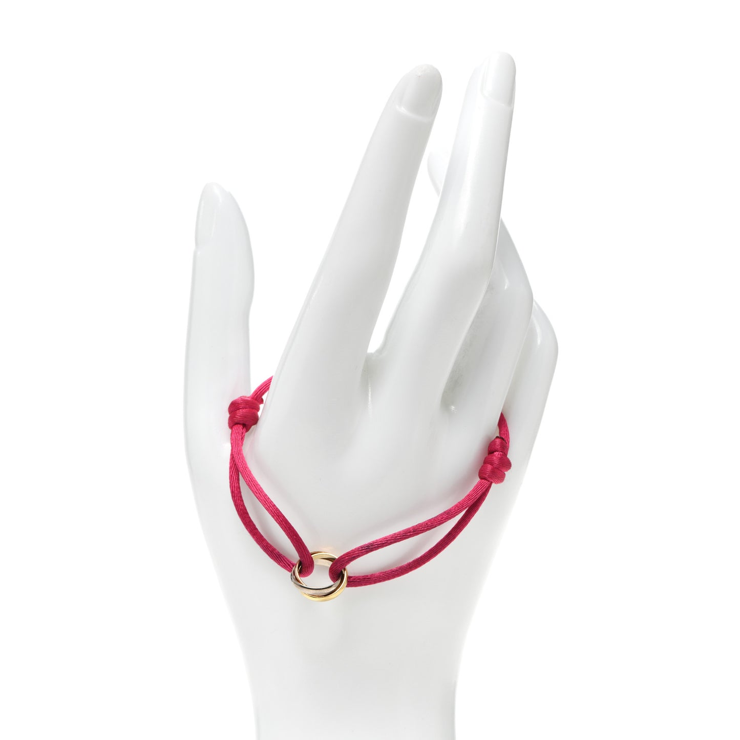 18K Pink Yellow White Gold Trinity Cord Bracelet Pink