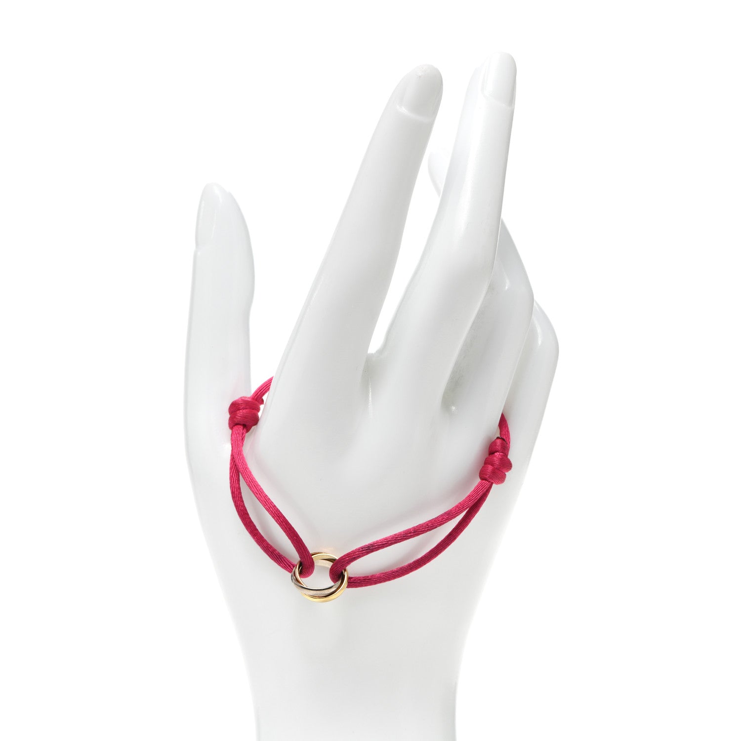 Cartier 18K Pink Yellow White Gold Trinity Cord Bracelet Pink 2 of 7