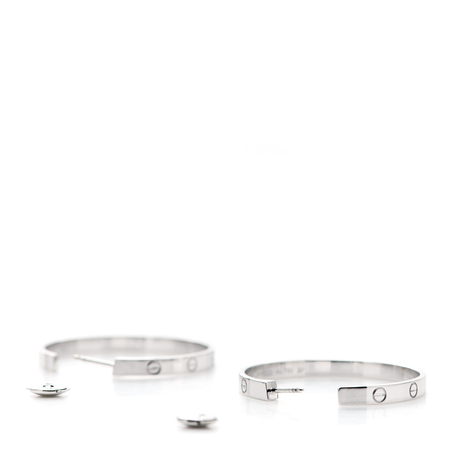 18K White Gold Large LOVE Hoop Earrings