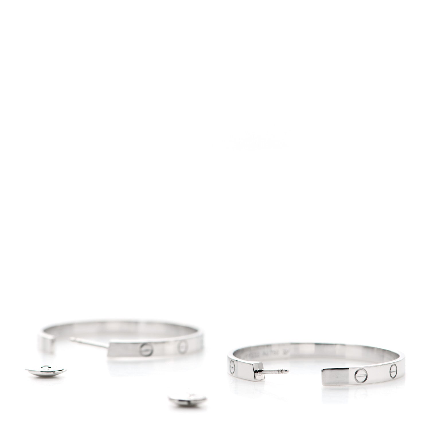 Cartier 18K White Gold Large LOVE Hoop Earrings 3 of 5