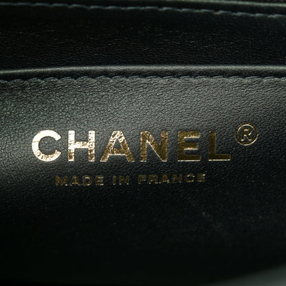Chanel Iridescent Lambskin Quilted Mini Top Handle Rectangular Flap Dark Green 6 of 10