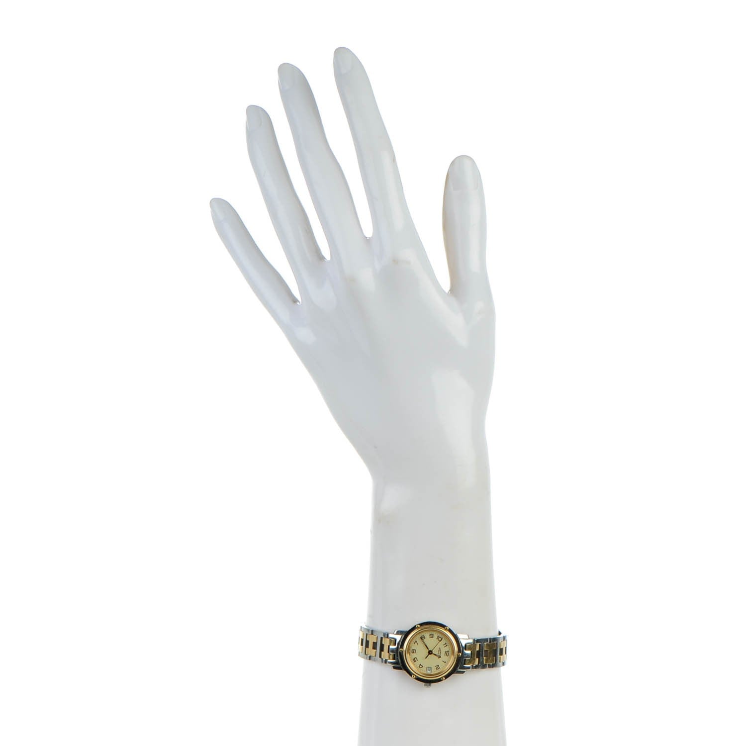 Hermes Stainless Steel 24mm Clipper Quartz Watch Gold 3 of 10